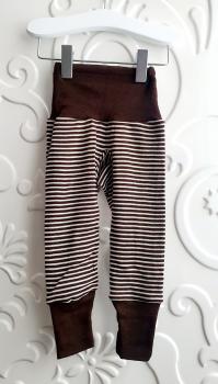 Cosilana Baby-Hose mit Bund Wolle/Seide BRAUN-NATUR GESTREIFT